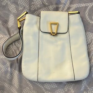 Calvin Klein Collection White Shoulder Bag with Gold Accents